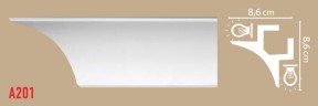 Плинтус потолочный гладкий DECOMASTER A201 (86*86*2000мм)