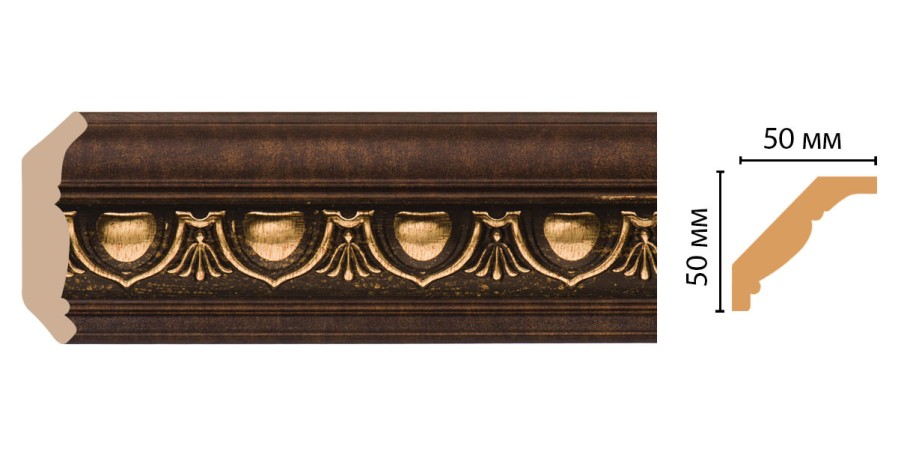 Плинтус потолочный DECOMASTER 155D-56 (50*50*2400мм)