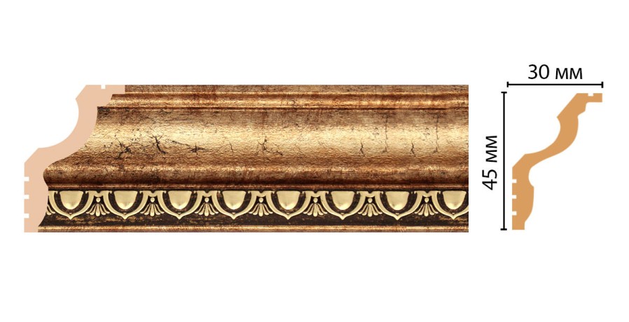Плинтус потолочный DECOMASTER 148D-57 2M ДМ (45*30*2000 мм)