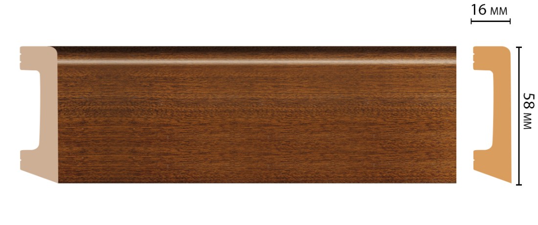 Плинтус напольный DECOMASTER D234-75ДМ (58*16*2400 мм)